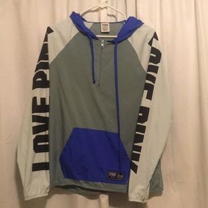Blue and gray PINK windbreaker